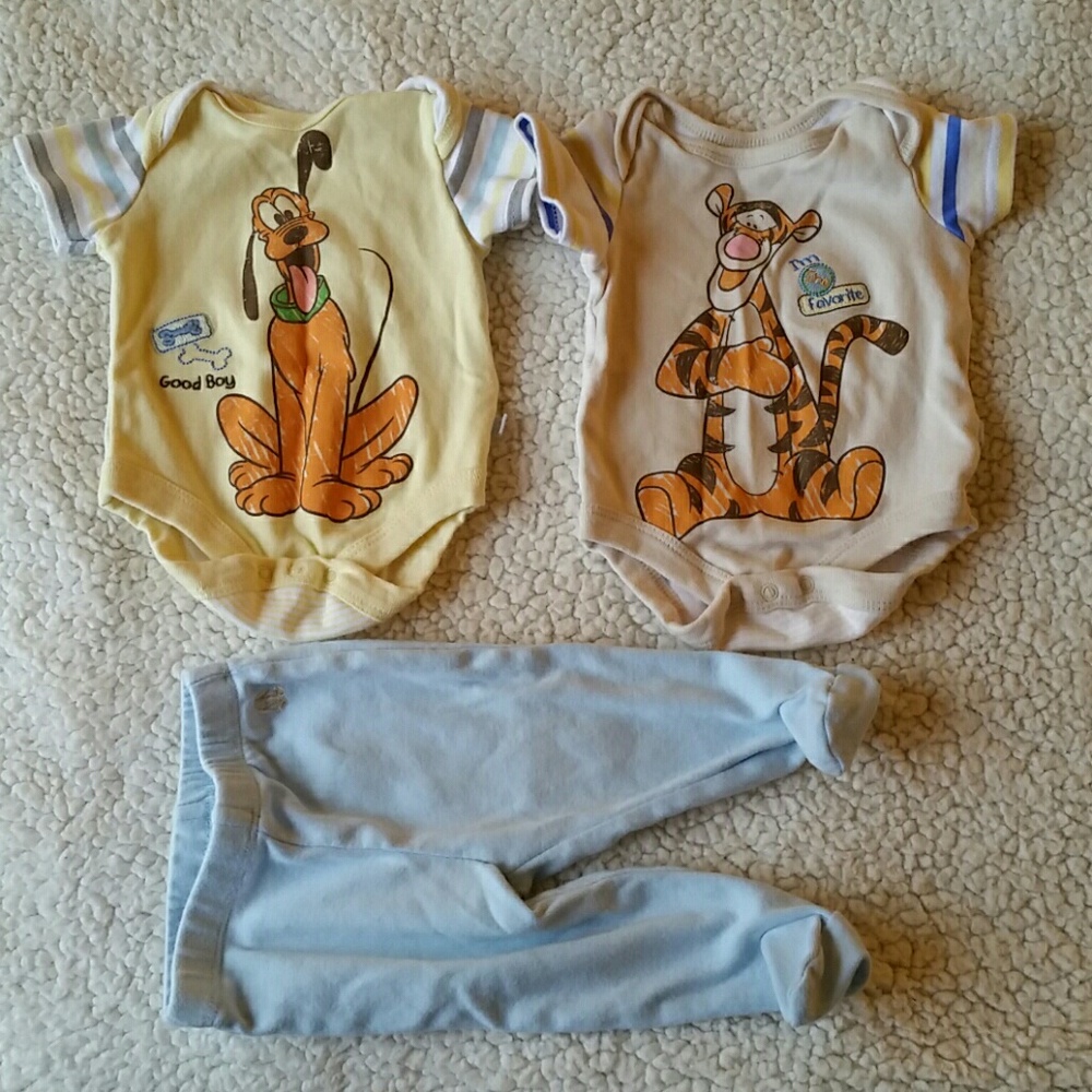 SALE Disney Onesie Bundle W/blue footed pants